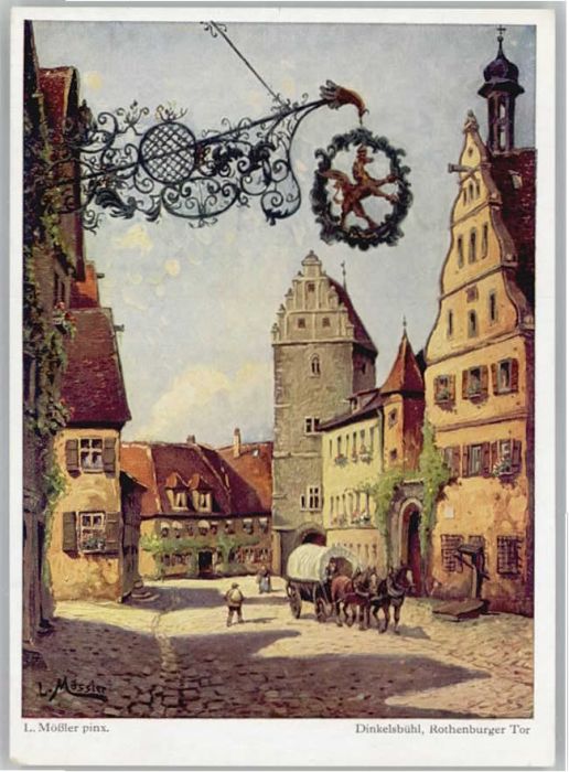 Dinkelsbuehl othenburger Tor Künstler L. Mössler *