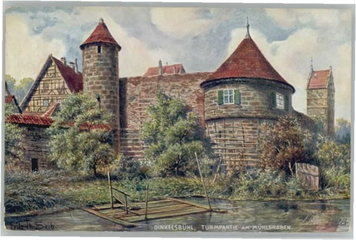 Dinkelsbuehl urm Mühlgraben Künstler Seib *