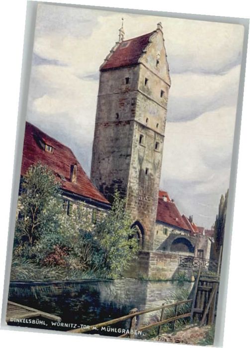 Dinkelsbuehl örnitztor Mühlgraben Künstler Fritz Th.