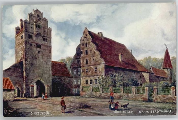 Dinkelsbuehl ördlinger Tor Stadtmühle Künstler Seib