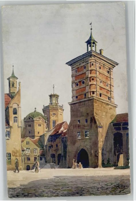 AUGSBURG  CITY Rotes Tor Wasserturm Kuenstler Marschall