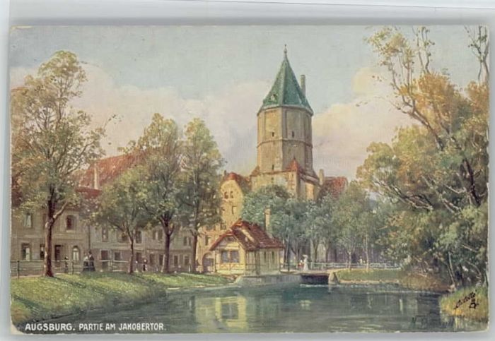 AUGSBURG  CITY Jakobertor Kuenstler N. Beraud