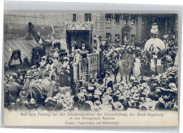 Augsburg Festzug Jahrhundertfeier Furggerwagen W
