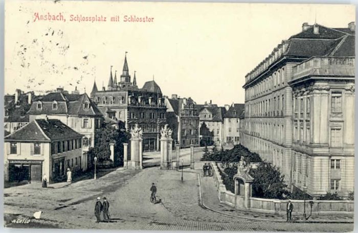 Ansbach Mittelfranken Ansbach Schlossplatz Schlosstor
