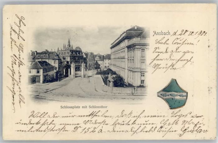 Ansbach Mittelfranken Ansbach Schlossplatz Schlossthor