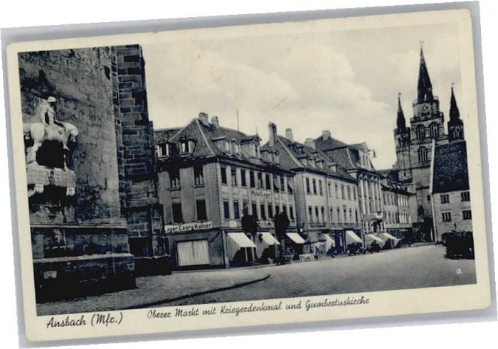 Ansbach Mittelfranken Ansbach Krieger Denkmal Gumbertus Kirch