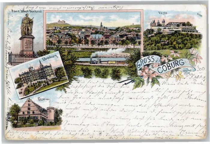 Coburg Ehrenburg Prinz Albert-Denkmal Veste Ro