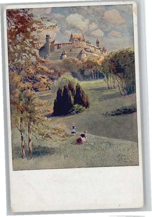 Coburg Bayern Veste Kuenstler O. Wiegk