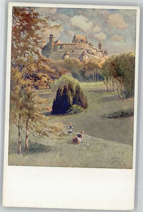 Coburg Bayern Veste Kuenstler O. Wiegk