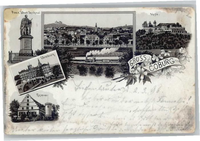 Coburg Ehrenburg Prinz Albert-Denkmal Veste Ro