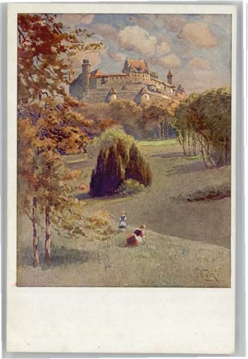 Coburg Bayern Veste Kuenstler O. Wiegk