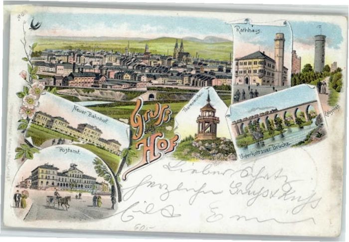 Hof Saale Hof Bahnhof Postamt Rathaus Theresienst