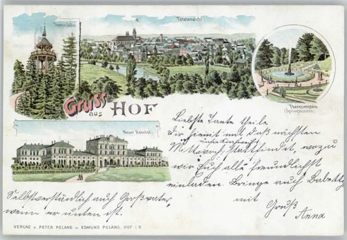 Hof Saale Hof Bahnhof Thomashöhe Theresienstein