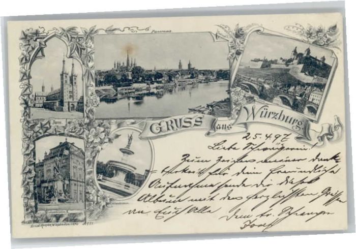 Wuerzburg om Luitpoldbrunnen Festung