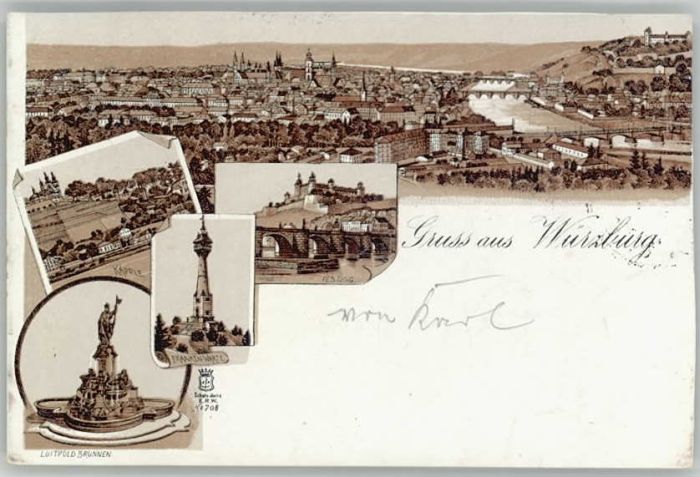 Wuerzburg äpelle Luitpold-Brunnen x