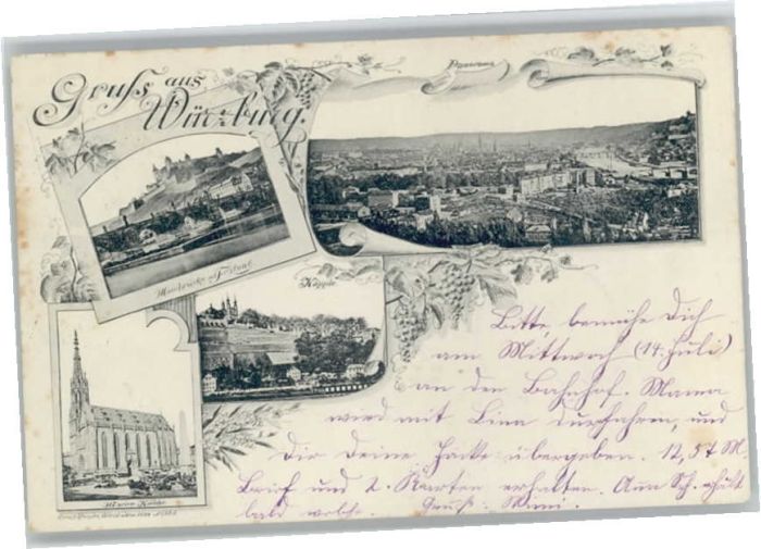 Wuerzburg ainbrücke Festung Marienkirche x