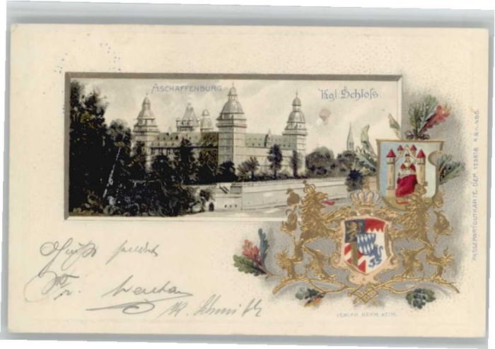 Aschaffenburg Main Aschaffenburg Schloss Prägedruck