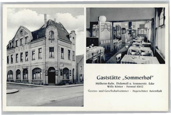 Muelheim Ruhr aststätte Sommerhof *