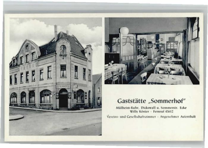 Muelheim Ruhr aststätte Sommerhof *