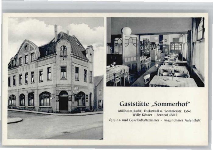 Muelheim Ruhr aststätte Sommerhof *