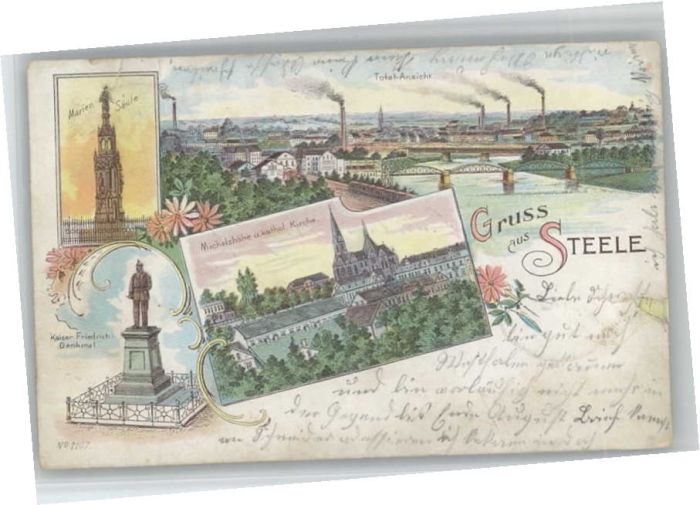 Steele Marien-Säule Kaiser-Friedrich-Denkmal M