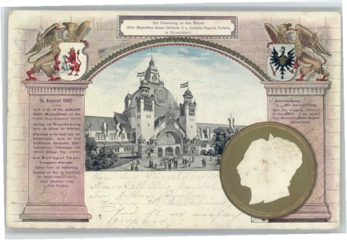 Duesseldorf rägedruck Wappen Kaiser Wilhelm Kaiseri