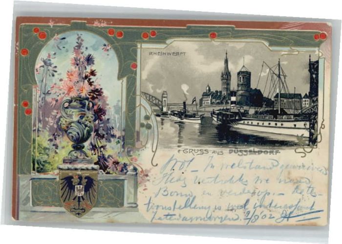 Duesseldorf rägedruck Rheinwerft Wappen x