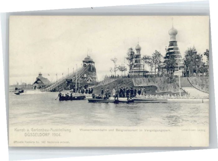 Duesseldorf asserrutschbahn Restaurant Park Ausstel