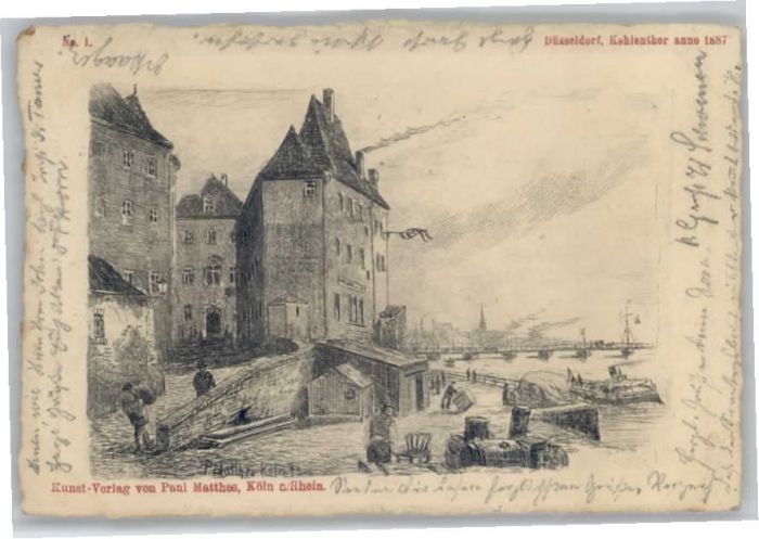 Duesseldorf ohlentor anno 1887 Künstler Paul Matthe