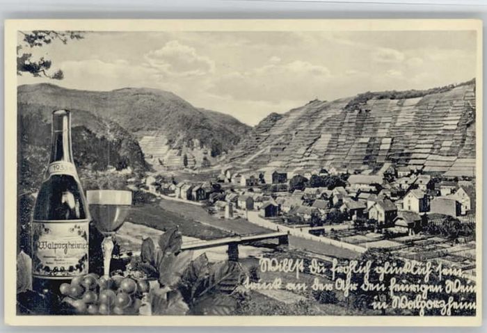 Walporzheim Weinflasche Weinglas