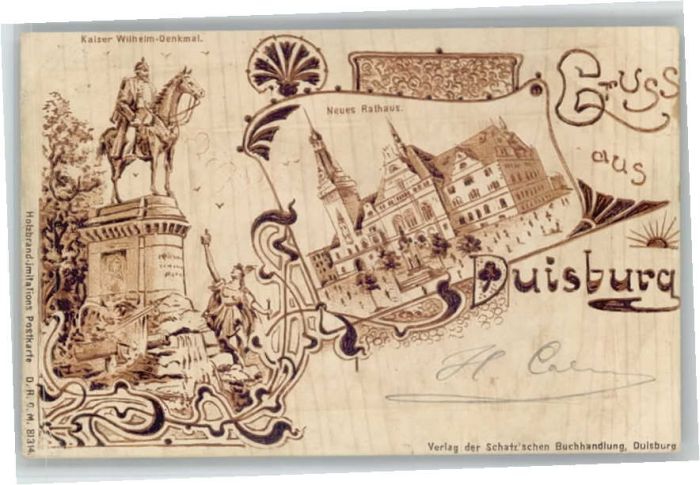 Duisburg Ruhr Duisburg Rathaus Kaiser Wilhelm-Denkmal