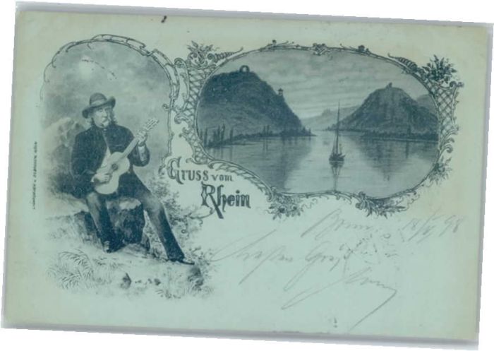 Bonn Rhein Bonn [Stempelabschlag] Gitarrenspieler