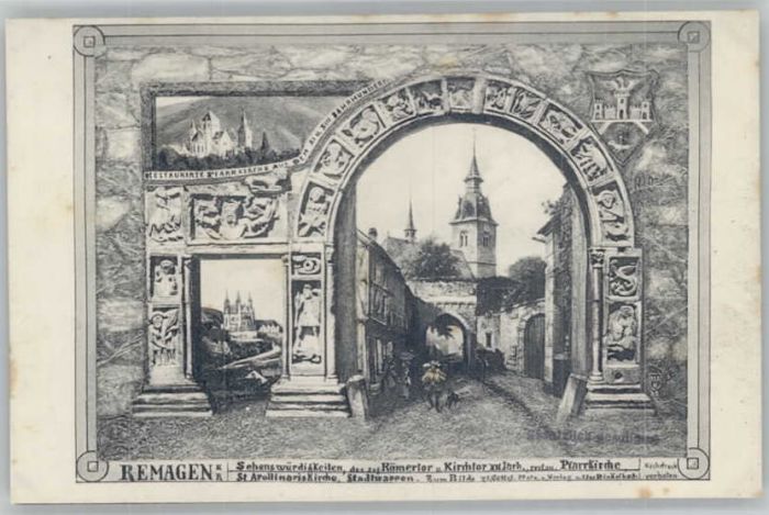 REMAGEN Rheinland-Pfalz Roemertor Kirchtor Pfarrkirche