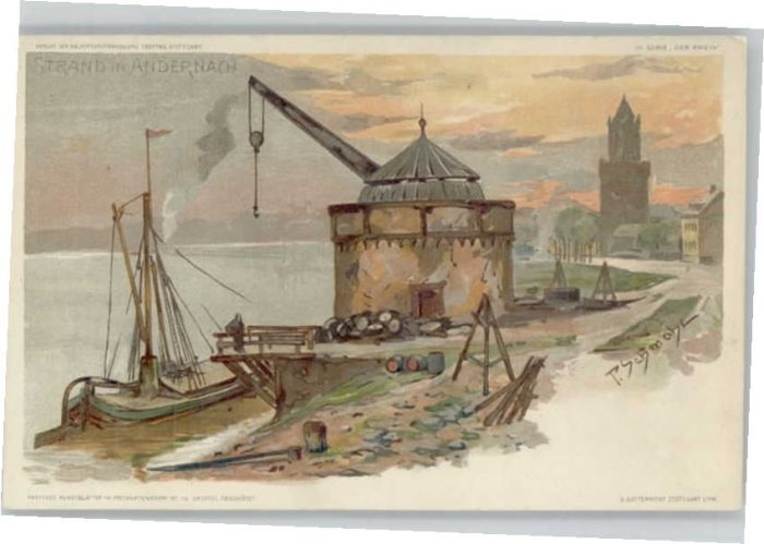 Andernach Künstler P. Schmohl Strand