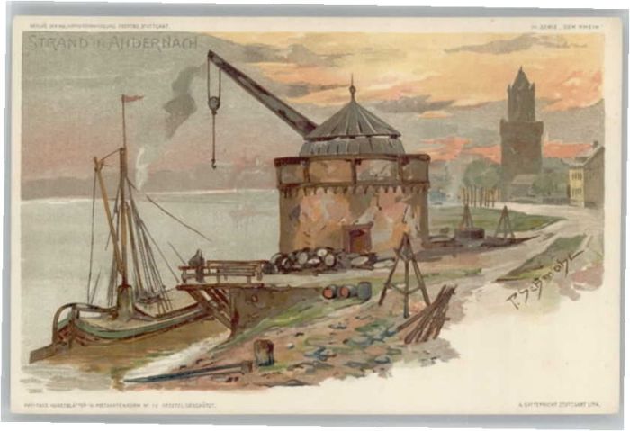 Andernach Künstler P. Schmohl Strand