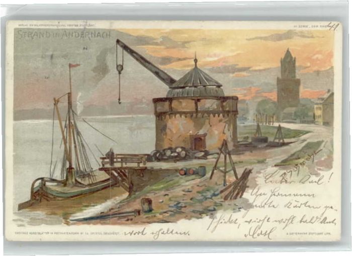 Andernach Künstler P. Schmohl Strand