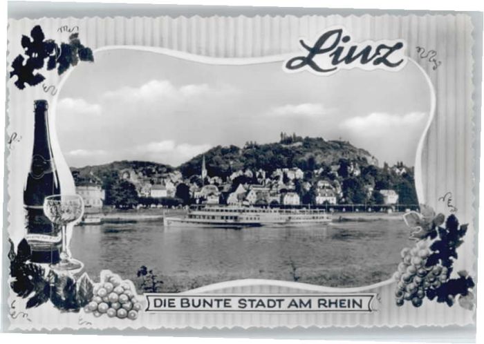 Linz Rhein Linz Weinflasche Weinglas