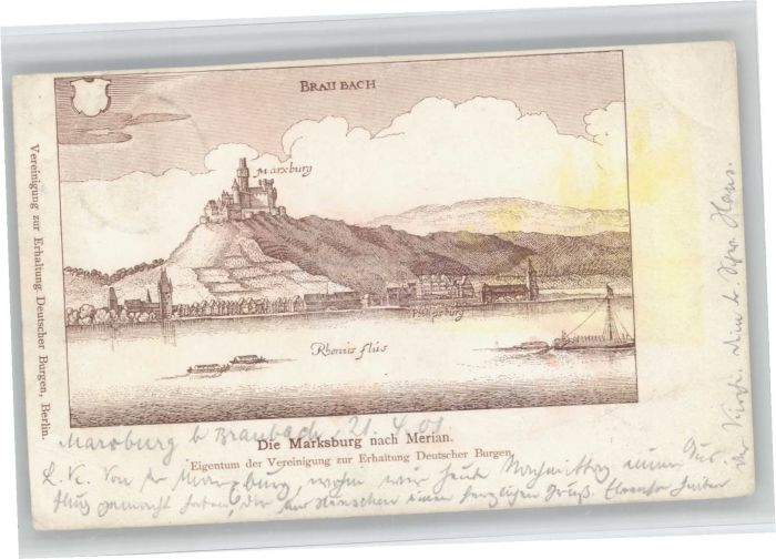 Braubach Rhein Braubach nach Merian