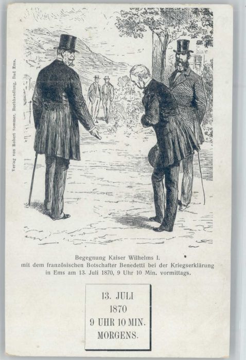 Bad Ems Kaiser Wilhelm I. Botschafter Benedetti