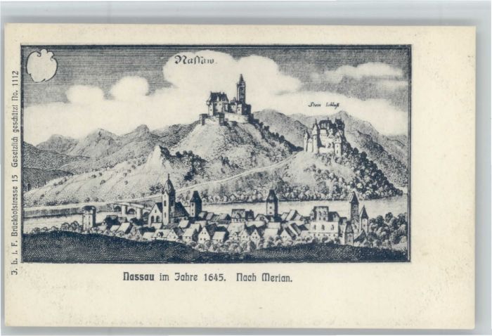 Nassau Lahn Nassau nach Merian 1645