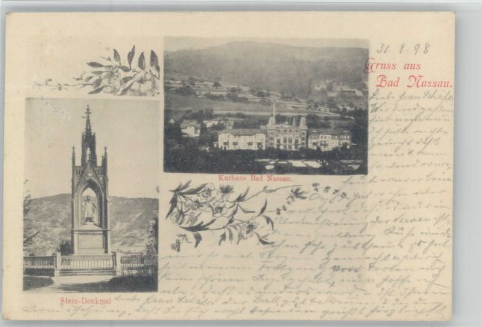 Nassau Lahn Nassau Kurhaus Stein-Denkmal