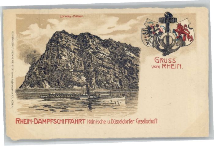 Loreley Lorelei Loreley Rhein-Dampfschifffahrt Kölnisch
