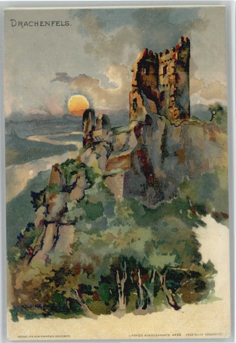 Koenigswinter Drachenfels Künstler C. Pfaff