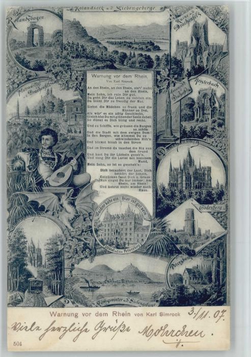 Koenigswinter Warnung vor dem Rhein Karl Simrock