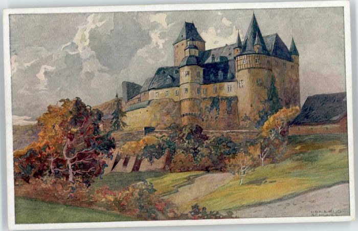 Mayen Künstler Hans Rud. Schulze Schloss Bürr