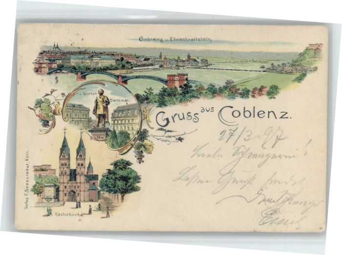 Koblenz Rhein Koblenz Goeben Denkmal Kastor Kirche