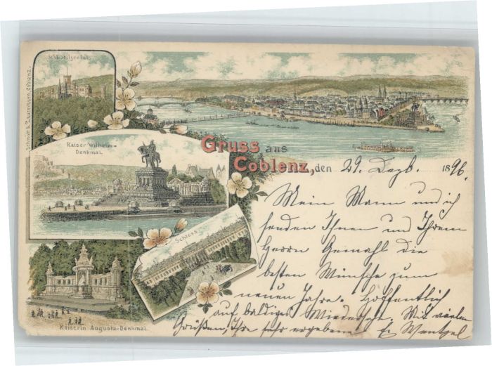 Koblenz Rhein Koblenz Kaiser Wilhelm Denkmal  Schloss