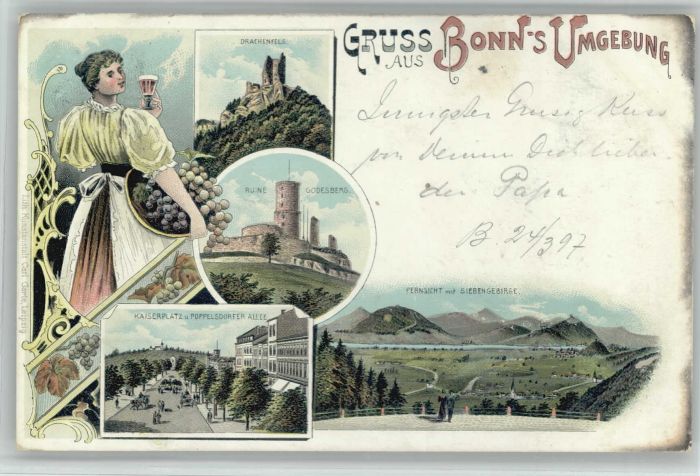 Bonn Rhein Bonn Drachenfels Ruine Godesberg Kaiser