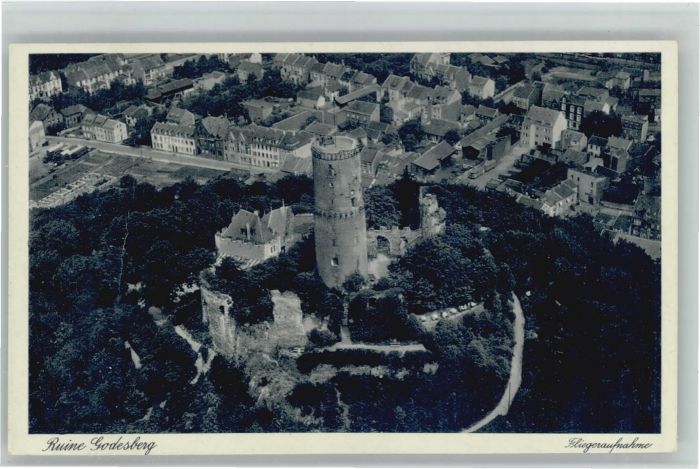 Bad Godesberg Ruine Godesberg Fliegeraufnahme