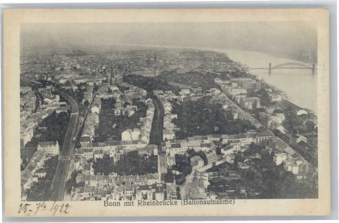 Bonn Rhein Bonn Rheinbrücke Ballonaufnahme